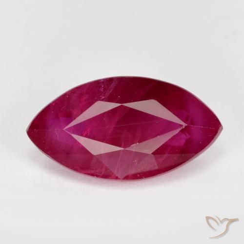 1.66ct Naturale Rosso tendente al rosa Rubino, Taglio marquise, VS-SI