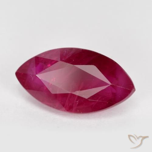 Rubino Rosso tendente al rosa naturale da 1.66 ct, Taglio marquise, VS-SI