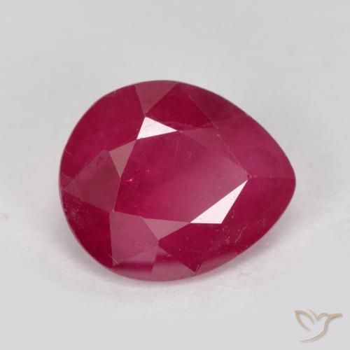 Rubino Rosso medio naturale da 1.39 ct, Forma a pera, VS-SI