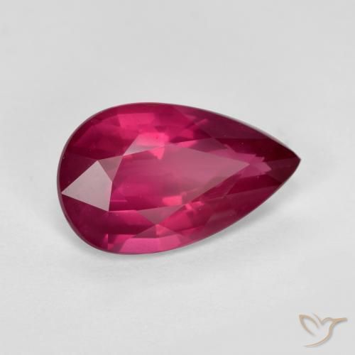 Rubino Rosso lampone naturale da 2.36 ct, Forma a pera, VS-SI