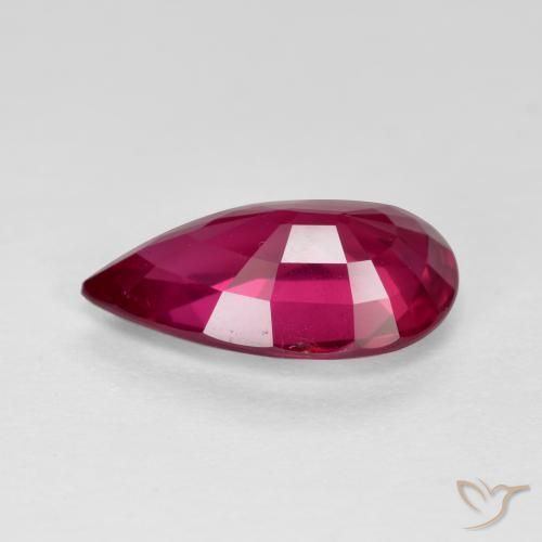 Rubino Rosso lampone naturale da 2.36 ct, Forma a pera, VS-SI