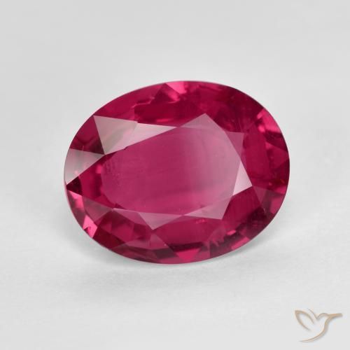 Rubino Rosa rossastro intenso naturale da 2.00 ct, Ovale, VS-SI