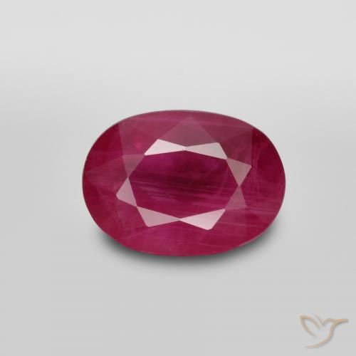 1.38ct Naturale Rosso medio-scuro Rubino, Ovale, VS-SI