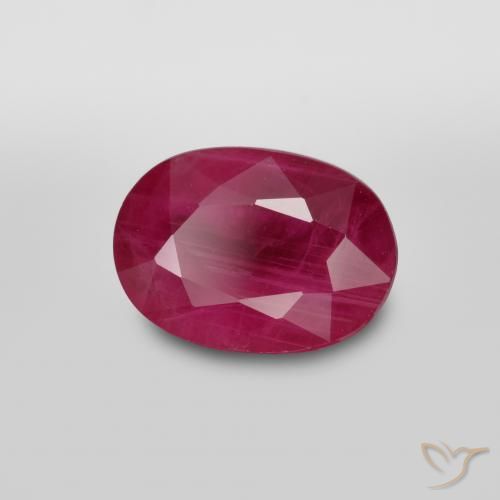 Rubino Rosso medio-scuro naturale da 1.38 ct, Ovale, VS-SI