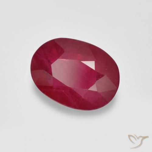 Rubino marmellata rossa naturale da 1.06 ct, Ovale, SI