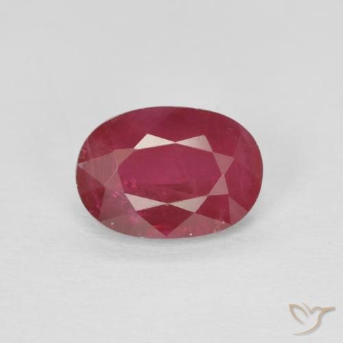 1.04ct Naturale Rosso scuro Rubino, Ovale, SI, Photo A