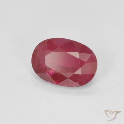 Rubino Rosso scuro naturale da 1.04 ct, Ovale, SI