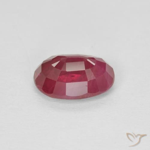 Rubino Rosso scuro naturale da 1.04 ct, Ovale, SI