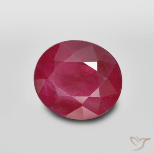 Rubino Sangue rosso naturale da 1.35 ct, Ovale, SI