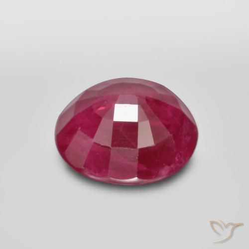 Rubino Sangue rosso naturale da 1.35 ct, Ovale, SI