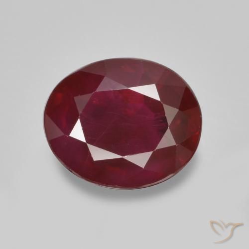 1.07ct Naturale Rosso scuro Rubino, Ovale, SI
