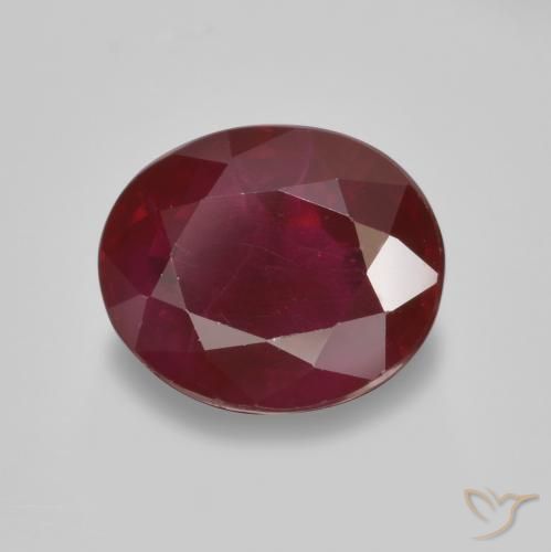 Rubino Rosso scuro naturale da 1.07 ct, Ovale, SI