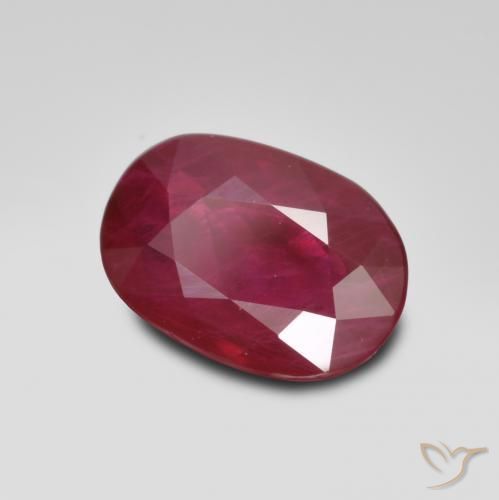 Rubino Rosso scuro naturale da 1.03 ct, Ovale, VS-SI