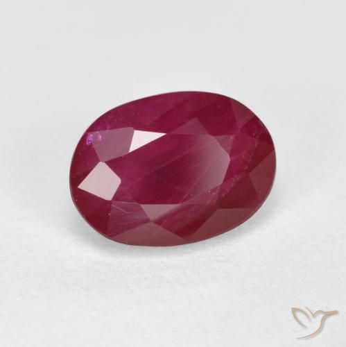 Rubino Rosso scuro naturale da 1.25 ct, Ovale, VS-SI