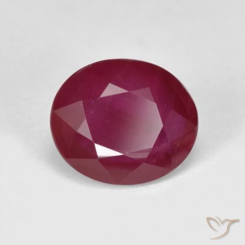 Rubino Rosso scuro naturale da 1.03 ct, Ovale, VS-SI