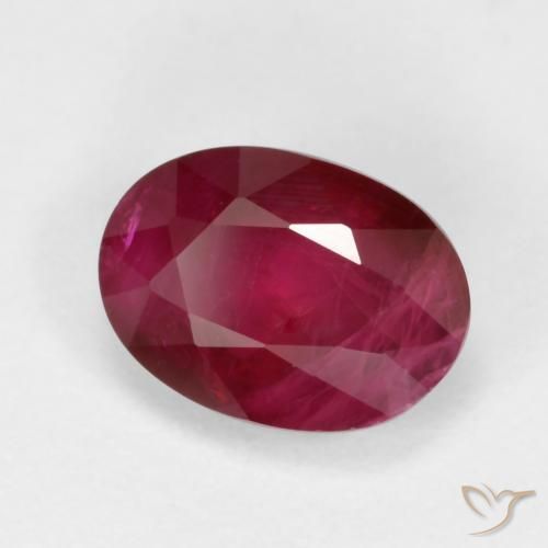 Rubino Rosso scuro naturale da 1.03 ct, Ovale, VS-SI