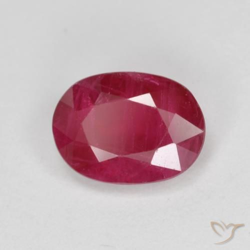 Rubino marmellata rossa naturale da 1.11 ct, Ovale, SI