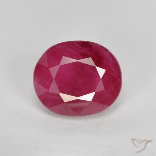 1.22ct Naturale Rosso medio Rubino, Ovale, SI