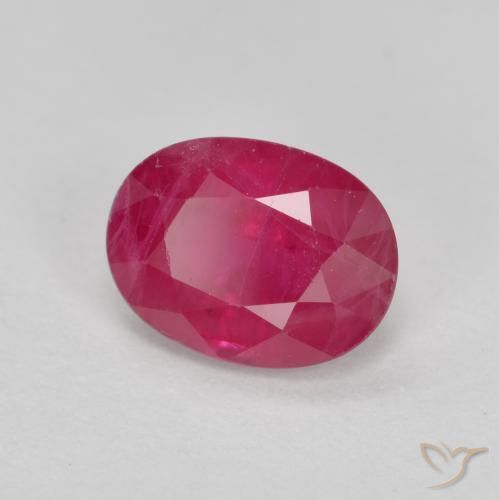 Rubino Rosa rossastra naturale da 1.04 ct, Ovale, SI