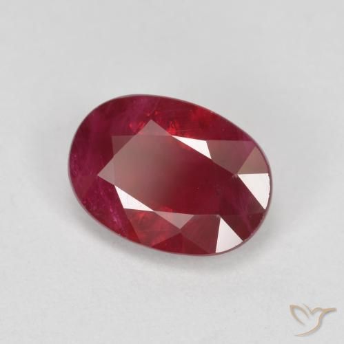 Rubino Rosso scuro naturale da 1.02 ct, Ovale, SI