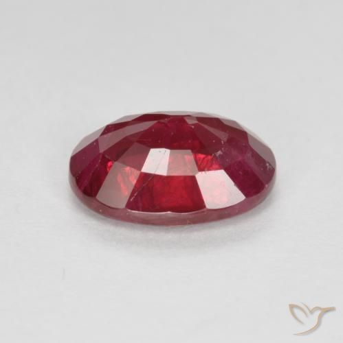 Rubino Rosso scuro naturale da 1.02 ct, Ovale, SI