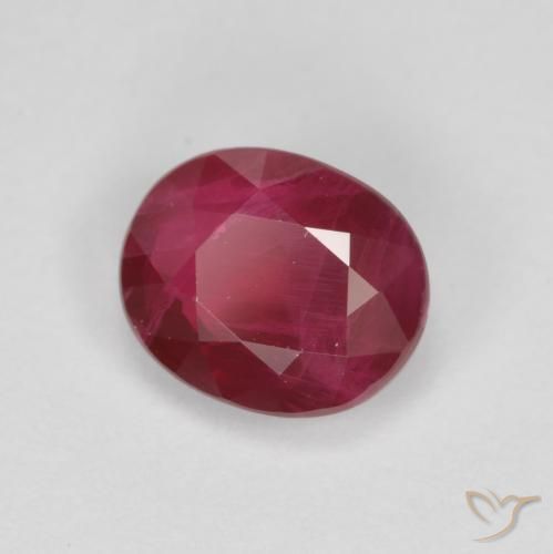 Rubino Rosso scuro naturale da 1.10 ct, Ovale, SI