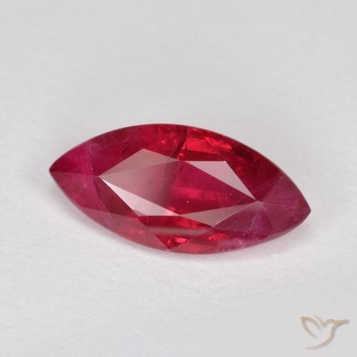 Rubino marmellata rossa naturale da 1.17 ct, Taglio marquise, SI