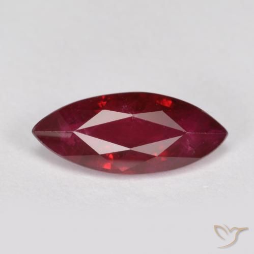 1.15ct Naturale Rosso scuro Rubino, Taglio marquise, SI, Photo A