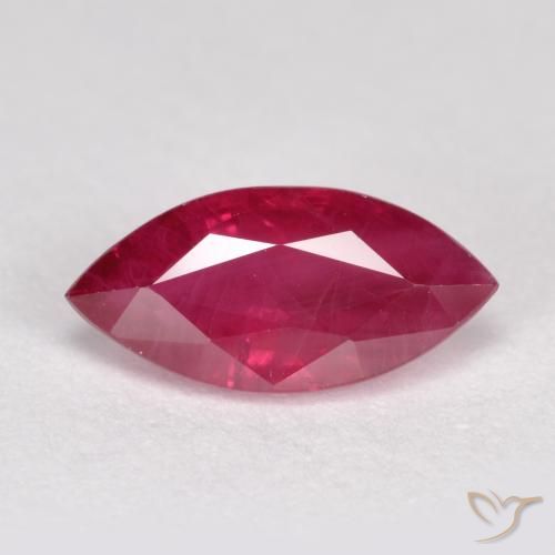 1.05ct Naturale Rosso medio-scuro Rubino, Taglio marquise, SI, Photo A