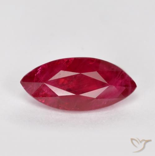 1.01ct Naturale Rosso scuro Rubino, Taglio marquise, SI, Photo A