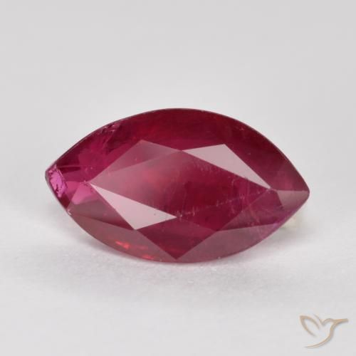 Rubino Rosso scuro naturale da 1.02 ct, Taglio marquise, SI
