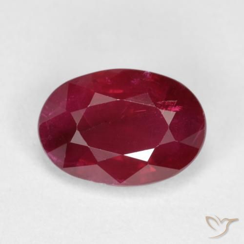 Rubino Rosso scuro naturale da 1.04 ct, Ovale, SI