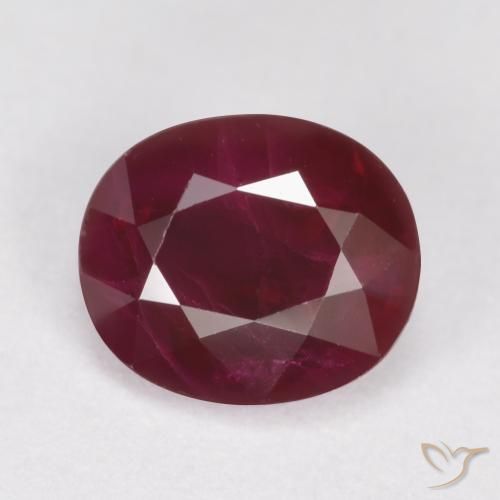 1.09ct Naturale Vino rosso Rubino, Ovale, SI