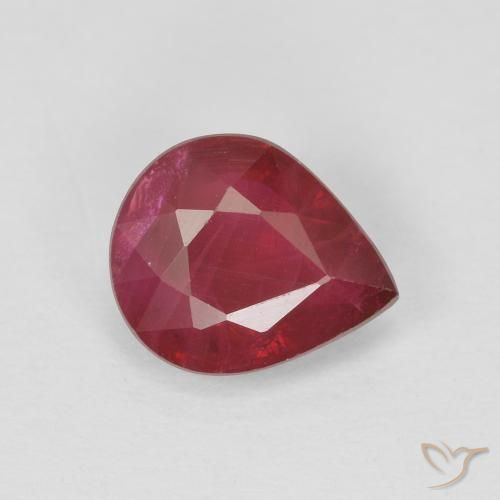 1.37ct Naturale marmellata rossa Rubino, Forma a pera, SI