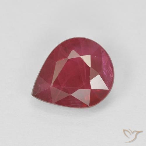 Rubino marmellata rossa naturale da 1.37 ct, Forma a pera, SI