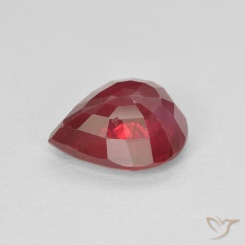 Rubino marmellata rossa naturale da 1.37 ct, Forma a pera, SI