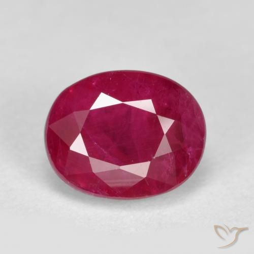 1.35ct Naturale Rosa rossastro intenso Rubino, Ovale, SI