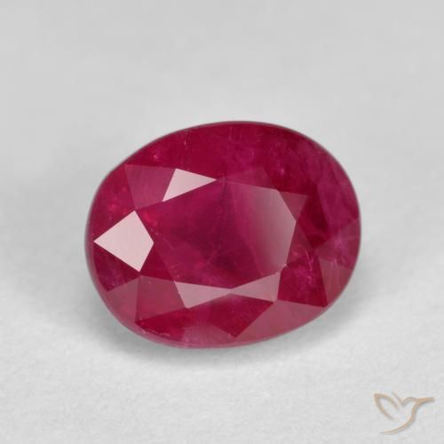 Rubino Rosa rossastro intenso naturale da 1.35 ct, Ovale, SI