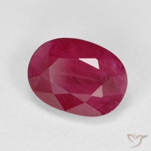 Rubino marmellata rossa naturale da 1.26 ct, Ovale, SI