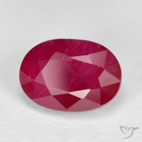 Rubino marmellata rossa naturale da 1.25 ct, Ovale, SI