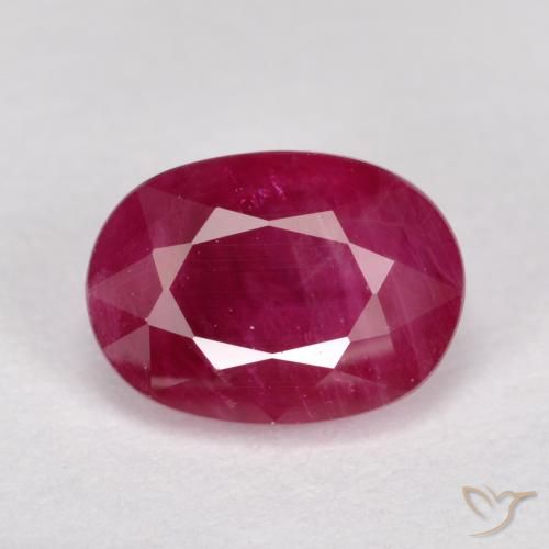 1.29ct Naturale Rosa rossastro intenso Rubino, Ovale, VS-SI