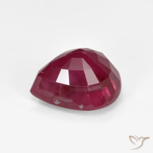 Rubino Rosso medio naturale da 1.28 ct, Forma a pera, VS-SI