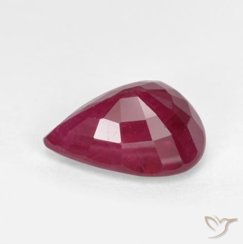 Rubino Rosso scuro naturale da 1.04 ct, Forma a pera, VS-SI