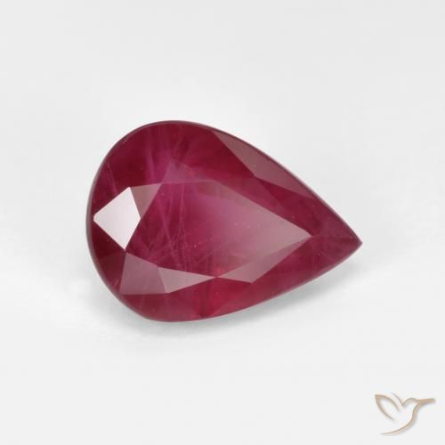 Rubino Rosso medio naturale da 1.07 ct, Forma a pera, VS-SI