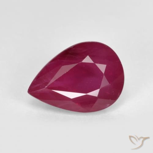 Rubino Rosa rossastra naturale da 1.06 ct, Forma a pera, VS-SI