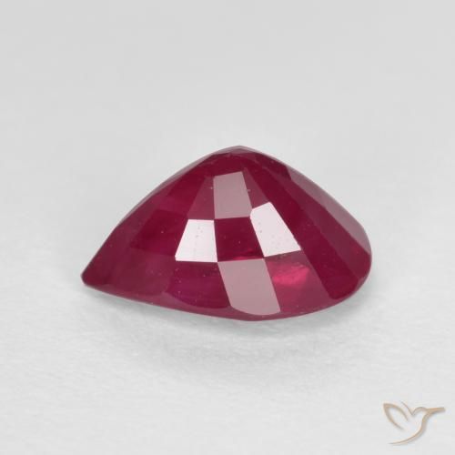 Rubino Rosa rossastra naturale da 1.06 ct, Forma a pera, VS-SI