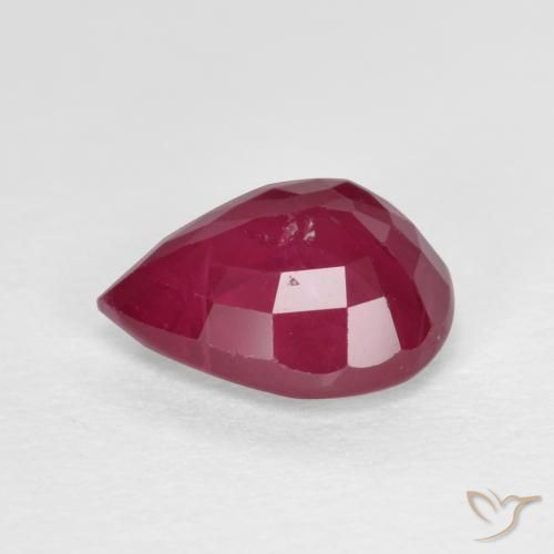 Rubino Rosso medio naturale da 1.12 ct, Forma a pera, SI