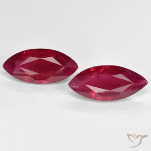 2.43ctw Naturale Rosso medio-scuro Rubino, Taglio marquise, SI