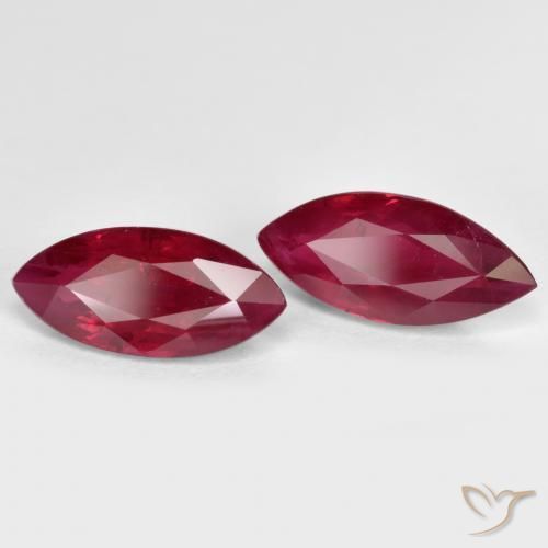 Gemme di Rubino Rosso medio-scuro naturale da 2.43 ct, Taglio marquise, SI