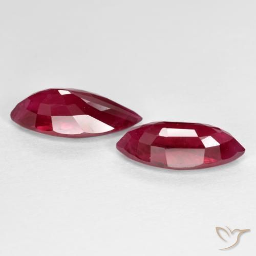 Gemme di Rubino Rosso medio-scuro naturale da 2.43 ct, Taglio marquise, SI